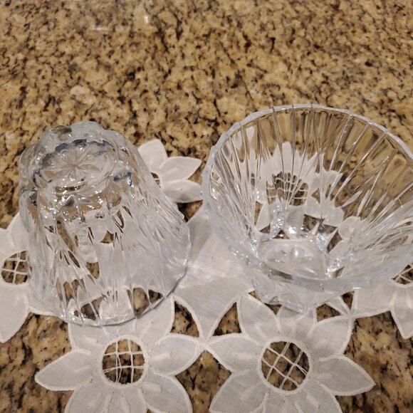 Contemporary Vintage Classic Design Crystal Votive Candle Holders ~ Set of 2 - Picture 5 of 7